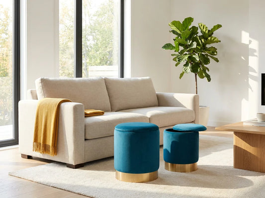 wn-hover-usescene velvet-round-storage-ottoman-set-of-2-with-gold-base-blue-36cm-31-5cm
