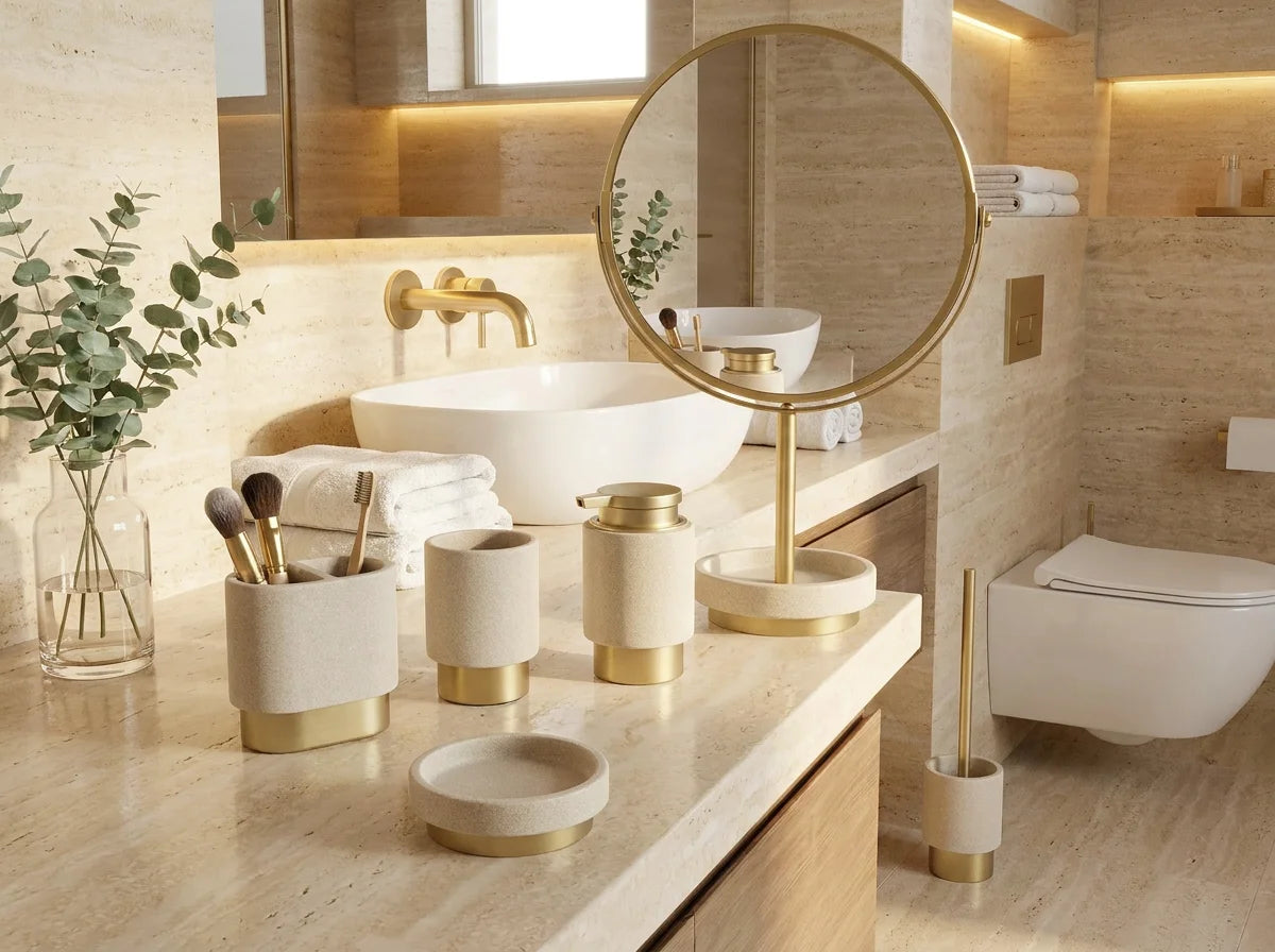 Gold & Sand Resin bathroom series