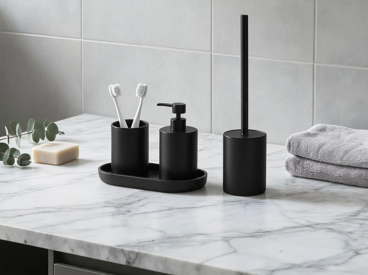 Matte Black resin bathroom bundle