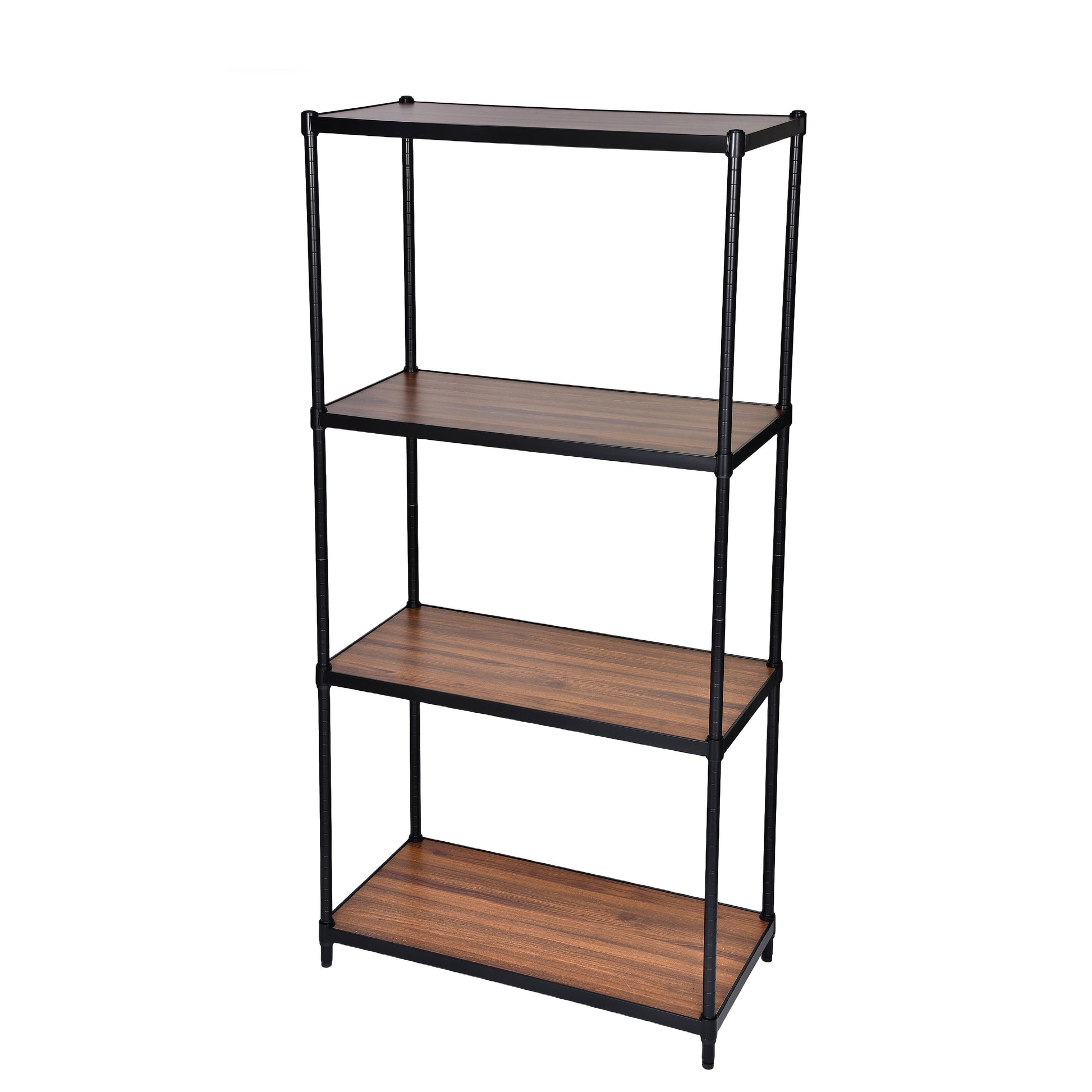 Freestanding Shelving Unit, Black - full view on white