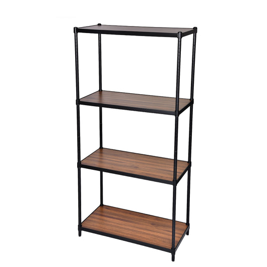 Freestanding Shelving Unit, Black - full view on white