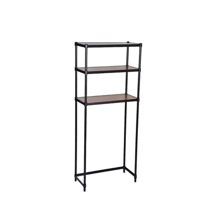 Over-Toilet & Laundry Shelving Unit, Black - full view on white