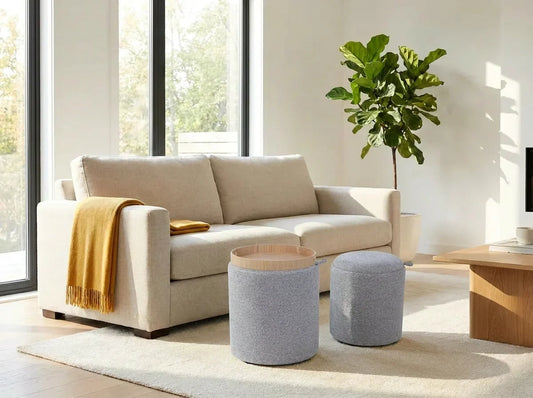 wn-hover-usescene chenille-fabric-round-storage-ottoman-stool-with-tray-set-of-2-grey