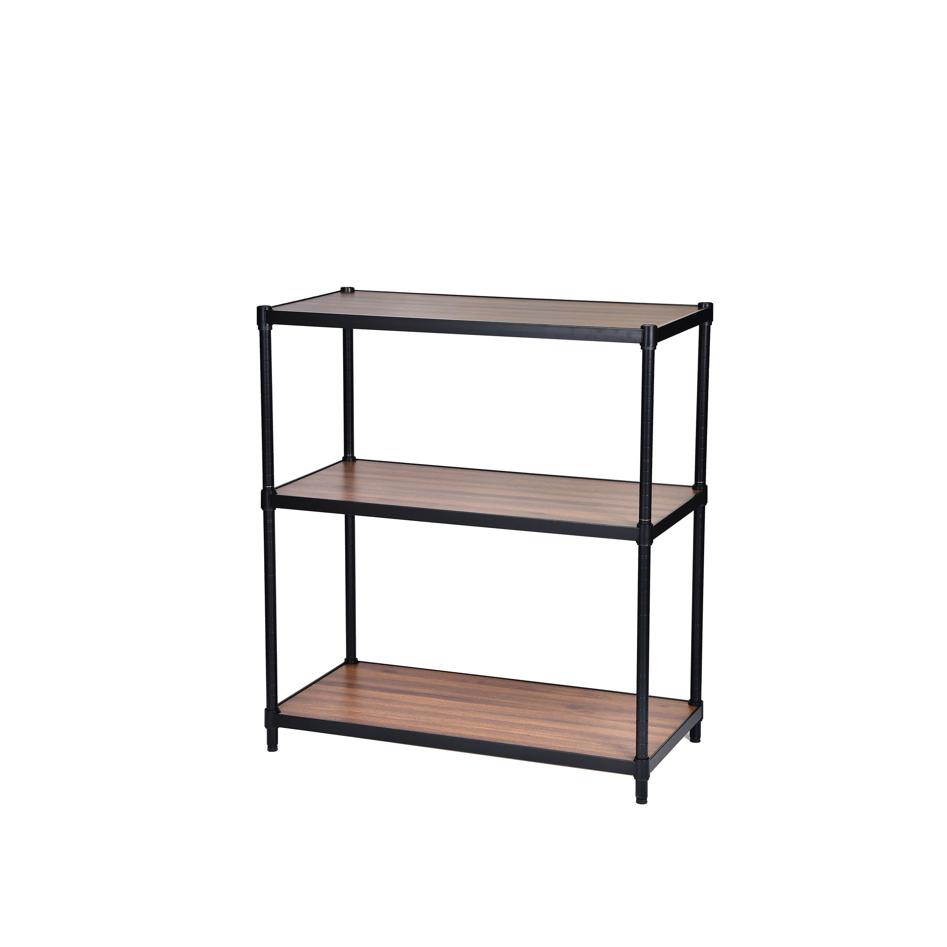 Freestanding Shelving Unit, Black - 3-tier variant on white