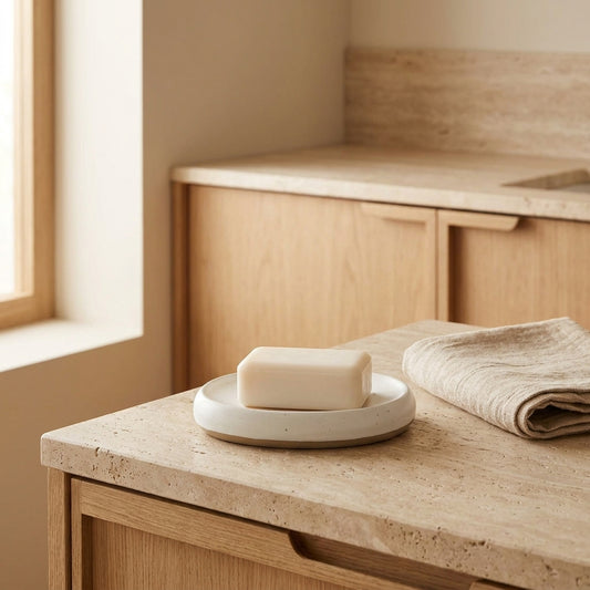 wn-hover-usescene two-tone-white-beige-ceramic-soap-dish-ceramic-25-0644