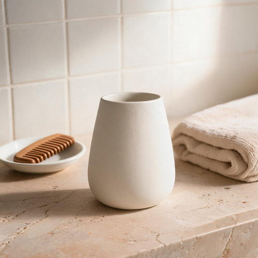 wn-default-single sku-28-ivory-matte-tapered-ceramic-tumb