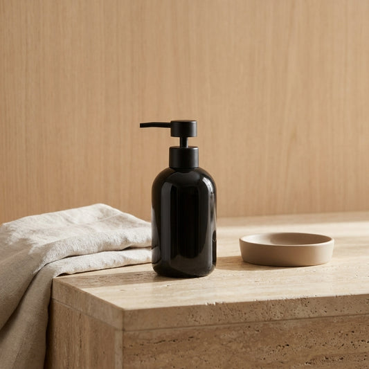 wn-hover-usescene glossy-black-ceramic-lotion-dispenser-with-black-pump-ceramic-25-0650