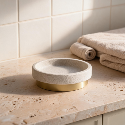 Gold & Sand Resin Soap Dish
