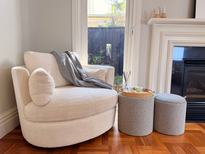 wn-shoot-pair chenille-fabric-round-storage-ottoman-stool-with-tray-set-of-2-grey