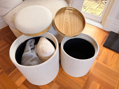 wn-shoot-bothopen chenille-fabric-round-storage-ottoman-stool-with-tray-set-of-2-beige