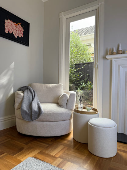 wn-shoot-room chenille-fabric-round-storage-ottoman-stool-with-tray-set-of-2-beige