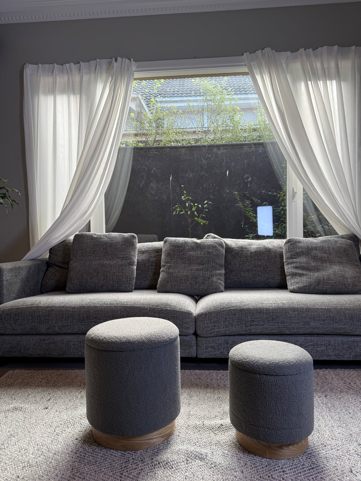 wn-shoot-room sherpa-fur-round-storage-ottoman-stool-set-of-2-wood-base-grey