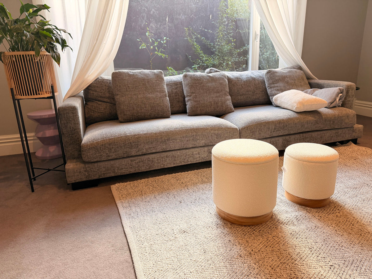 wn-shoot-room boucle-fabric-round-storage-ottoman-stool-set-of-2-wood-base