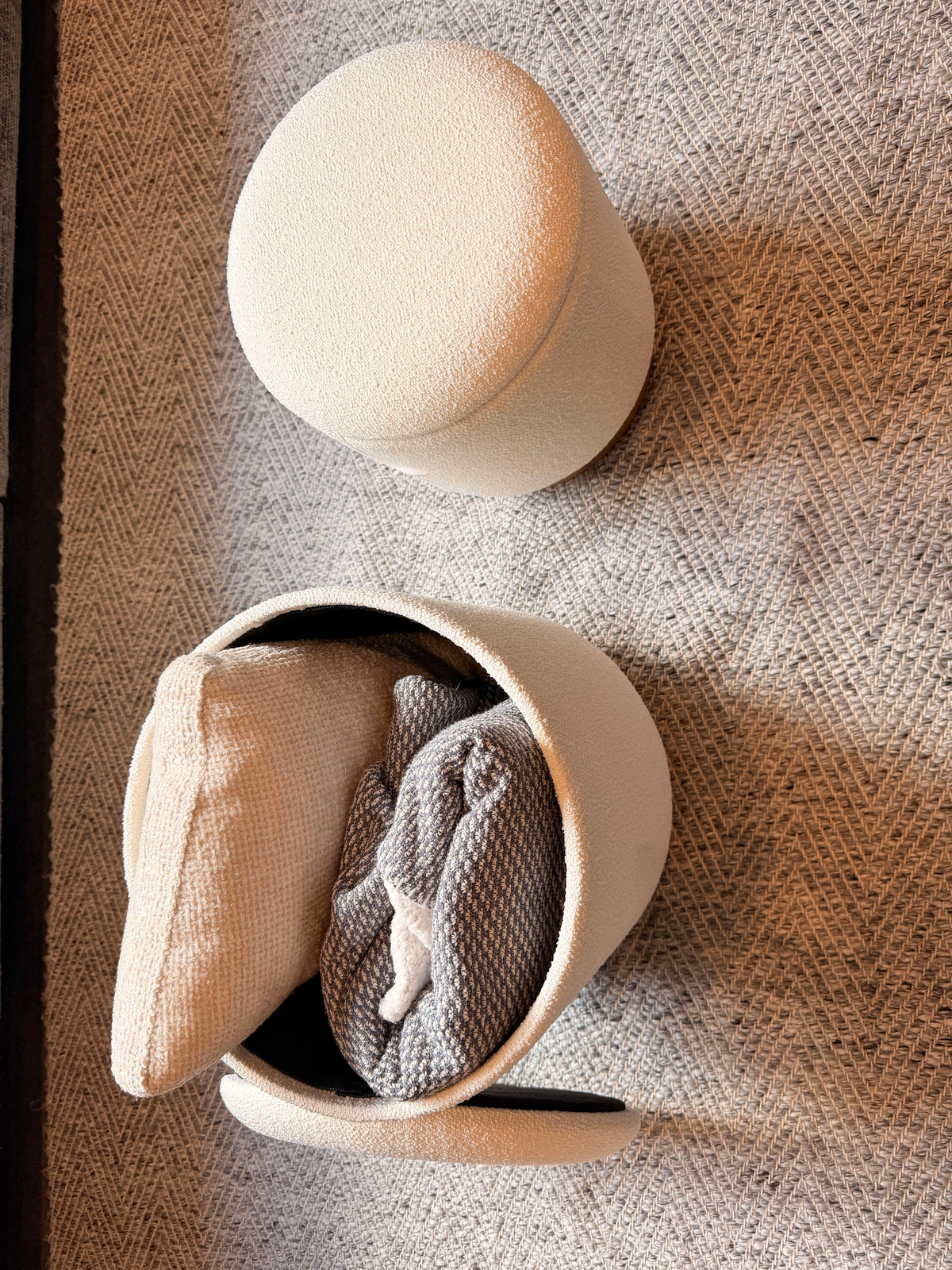 wn-shoot-open2 boucle-fabric-round-storage-ottoman-stool-set-of-2-wood-base