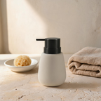 Ivory Matte Tapered Ceramic Lotion Dispenser