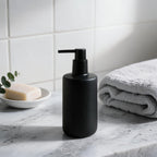 Matte Black Resin Lotion Dispenser with Black Pump