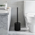 Matte Black Resin Toilet Brush Holder