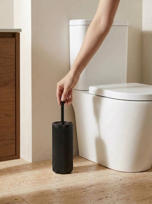 wn-hover-usescene modern-ribbed-ceramic-toilet-brush-holder-black